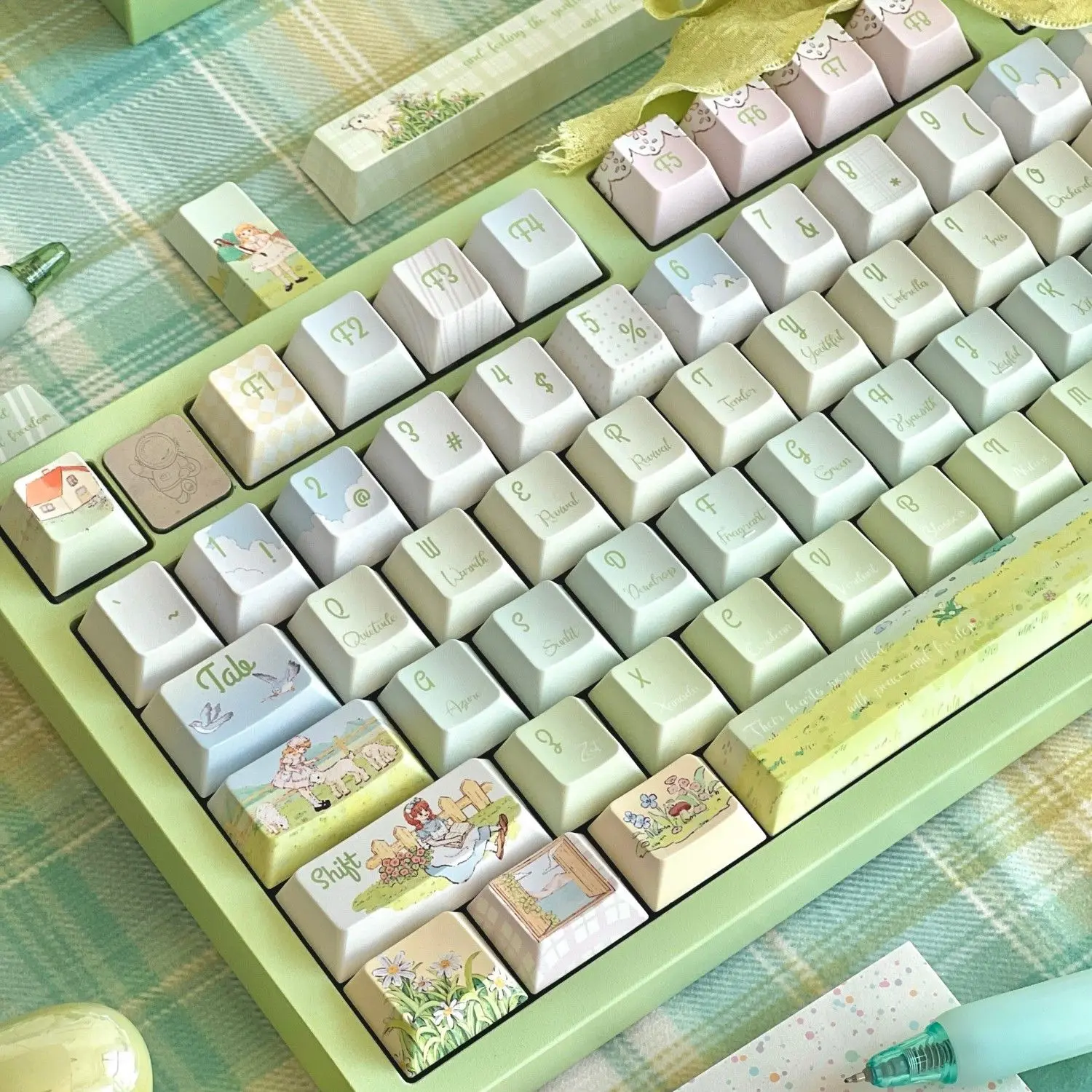 Fairy tale spring field keycap original height PBT material sublimation high value personality creative pastoral keycap
Fairy tale spring field keycap original height PBT material sublimation high value personality creative pastoral keycap