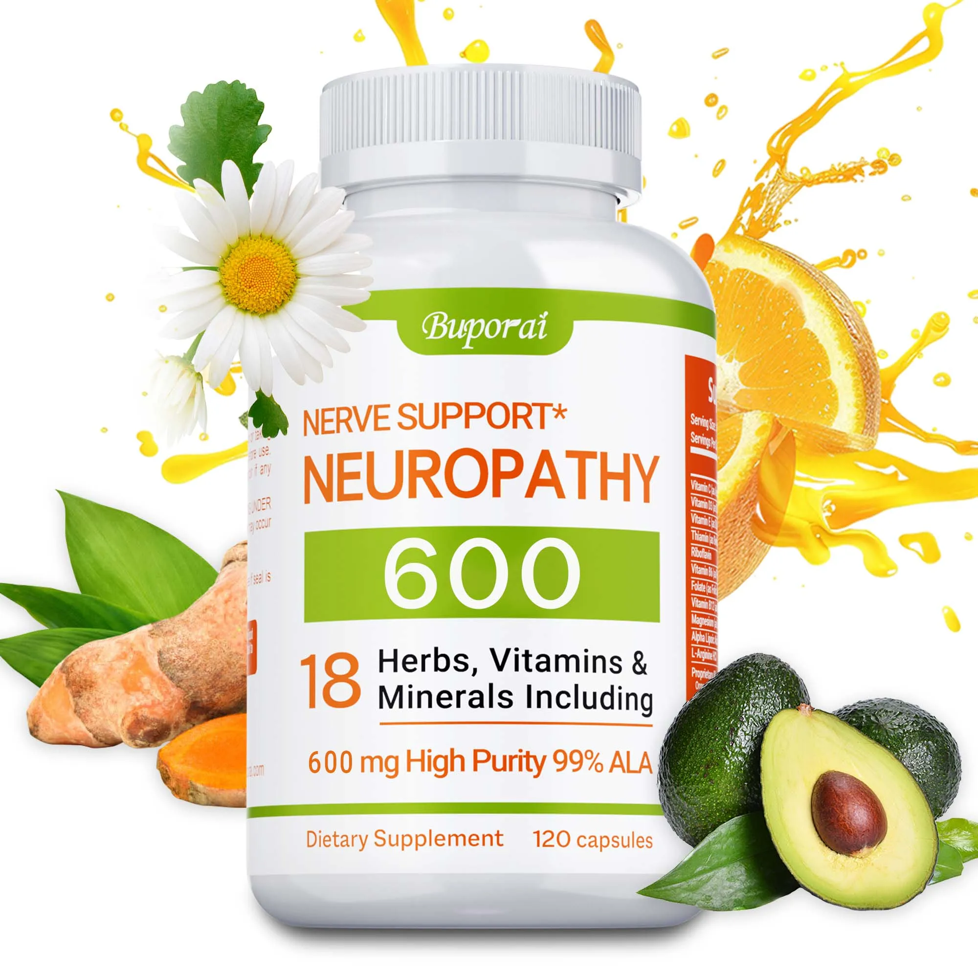 Neuropathy Support Supplement 600mg - Antioxidant, Reduces Stress, Promotes Nerve Health, Cellular Energy, Metabolism,Non-GMO
Neuropathy Support Supplement 600mg - Antioxidant, Reduces Stress, Promotes Nerve Health, Cellular Energy, Metabolism,Non-GMO