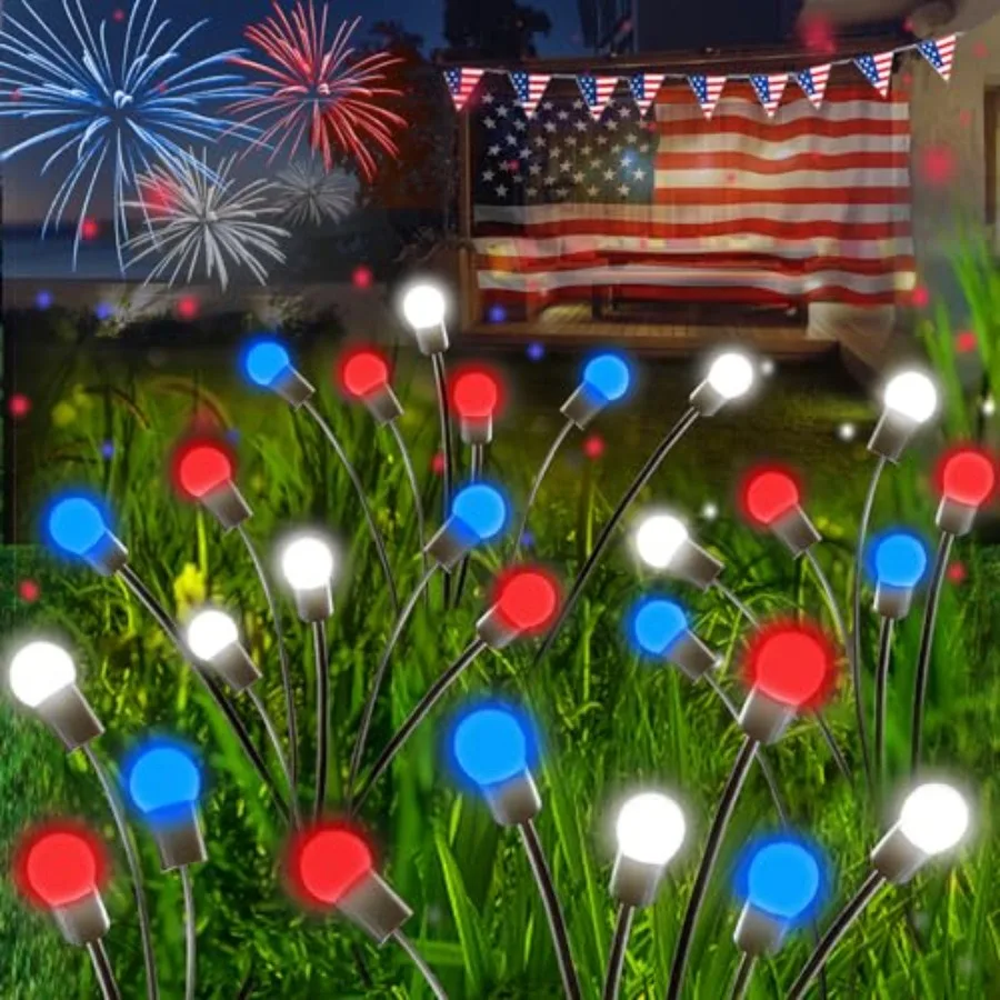 4th of July Decorations, Solar Firefly Lights Outdoor, 36 LED Waterproof Patriotic Decor Garden Lights with 2 Modes for 250th A
4th of July Decorations, Solar Firefly Lights Outdoor, 36 LED Waterproof Patriotic Decor Garden Lights with 2 Modes for 250th A