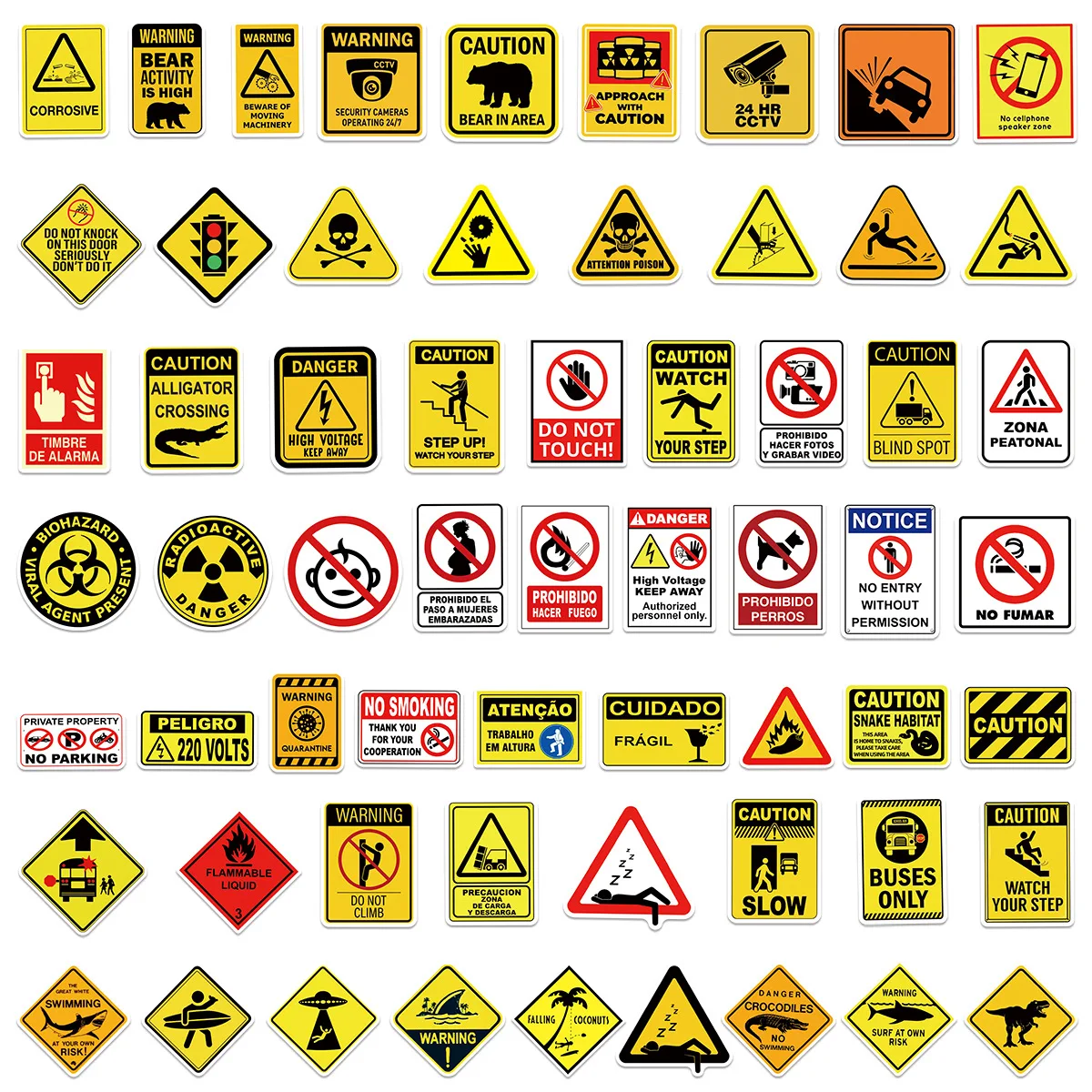 60PCS Warning Sign Stickers Funny Caution & Danger Cartoon Style Slogans Can Decorate Water Cups Waterproof Stickers Kids Toy
60PCS Warning Sign Stickers Funny Caution & Danger Cartoon Style Slogans Can Decorate Water Cups Waterproof Stickers Kids Toy