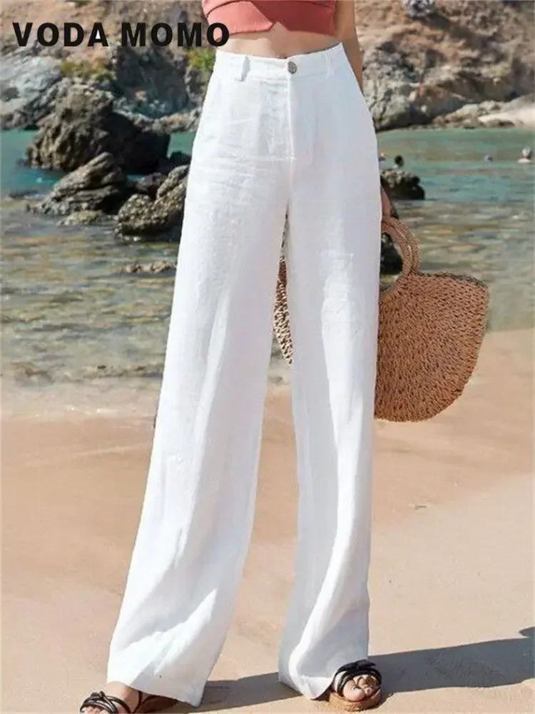 Summer New High Waist Loose Elegant Simple Straight Long Pants Linen Wide-leg Pants ThinCasual Pants Thin Cotton Linen Women's
Summer New High Waist Loose Elegant Simple Straight Long Pants Linen Wide-leg Pants ThinCasual Pants Thin Cotton Linen Women's