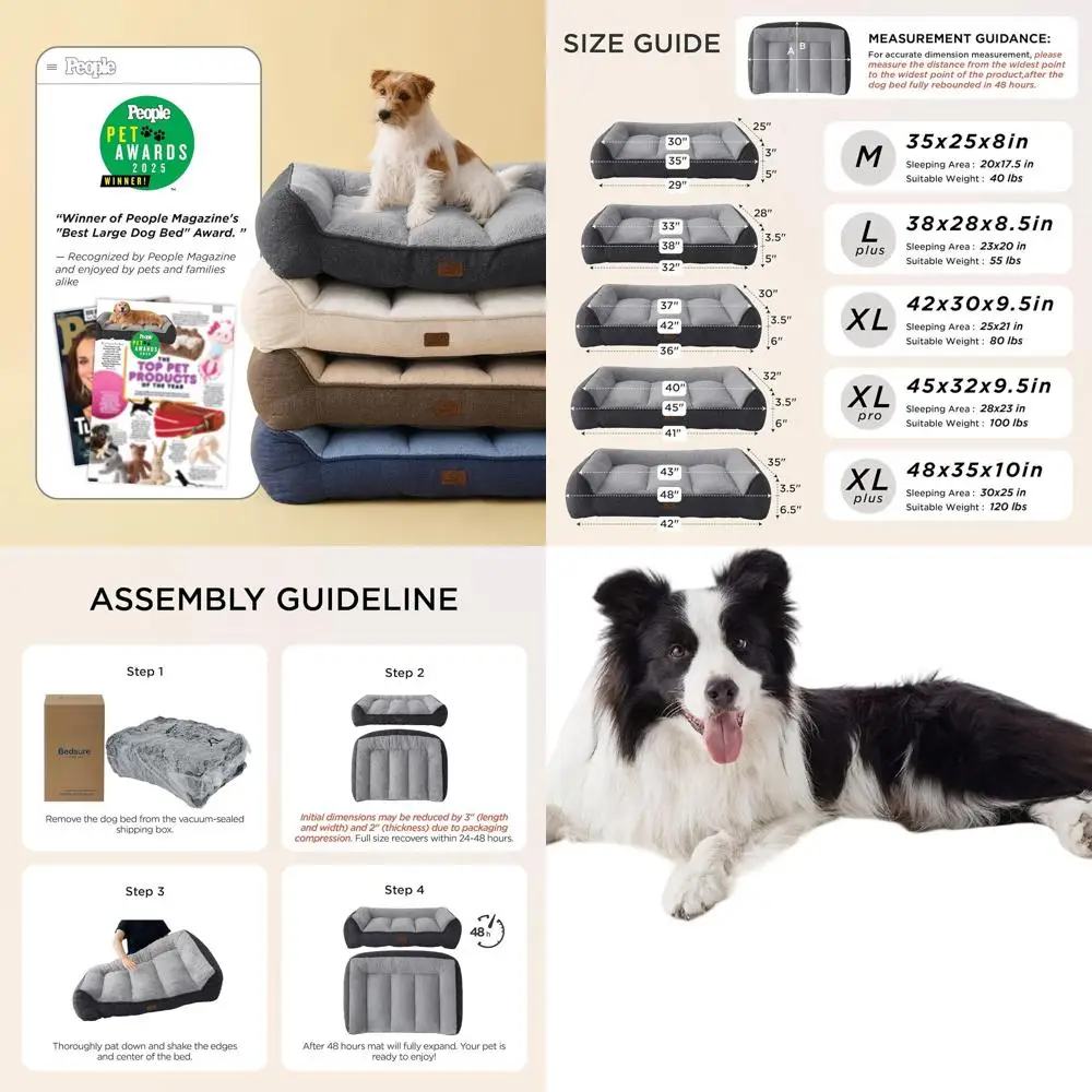 Large Orthopedic Dog Bed - Extra Thick & Waterproof, Washable Cover, Plush Sherpa, Nonskid for Large Dogs, Beige, 38
Large Orthopedic Dog Bed - Extra Thick & Waterproof, Washable Cover, Plush Sherpa, Nonskid for Large Dogs, Beige, 38