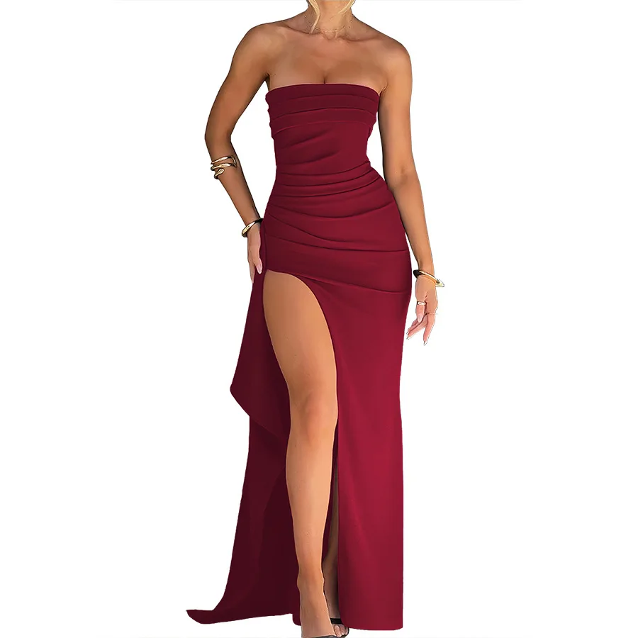 Fashion Women's Clothing One-word Neck Tube Top Dress Sexy Halter Evening Dress Long Dress Summer
Fashion Women's Clothing One-word Neck Tube Top Dress Sexy Halter Evening Dress Long Dress Summer