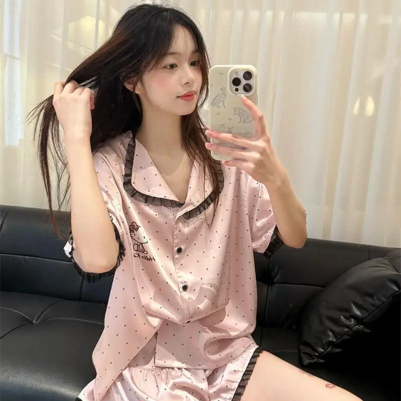 Hello Kitty Pajama Set Anime Summer Ladies Short Sleeve Shorts Cartoon Soft Comfortable Loungewear Cute Girl
Hello Kitty Pajama Set Anime Summer Ladies Short Sleeve Shorts Cartoon Soft Comfortable Loungewear Cute Girl