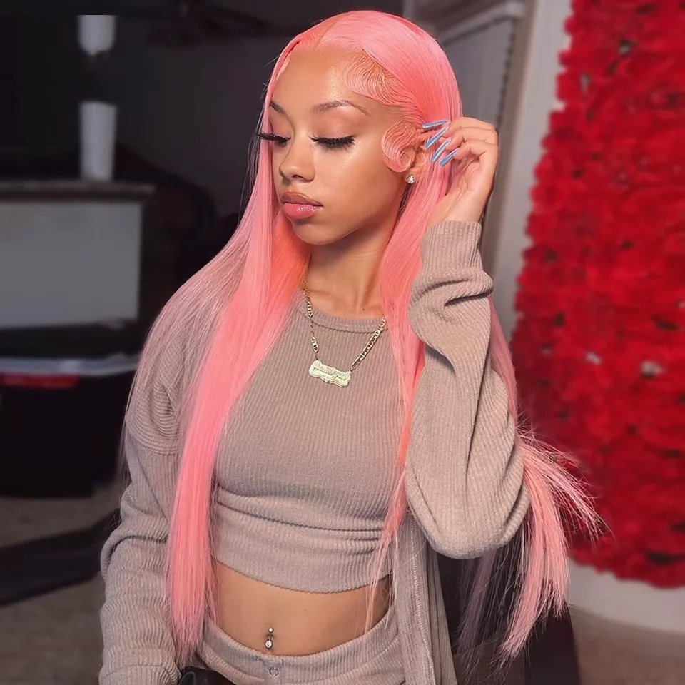 Pink Color 180Density 26inch Glueless Long Silky Straight Deep Lace Front Wig For Women With Baby Hair Preplucked Daily
Pink Color 180Density 26inch Glueless Long Silky Straight Deep Lace Front Wig For Women With Baby Hair Preplucked Daily