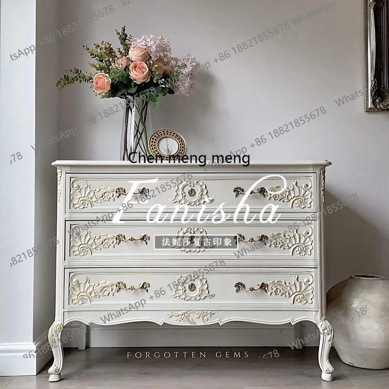 French retro chest entrance European American carved living room corridor aisle decorative cabinet
French retro chest entrance European American carved living room corridor aisle decorative cabinet
