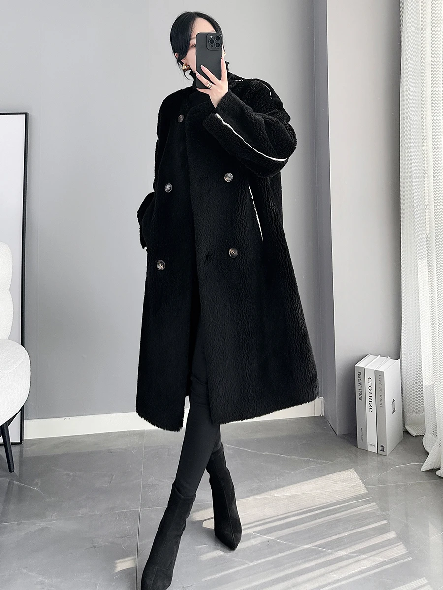 2024 Winter New Sle Women's Long Coat Lamb Fur Jaet Inteated Leather And Fur Loose Fit Bla Color Korean Version
2024 Winter New Sle Women's Long Coat Lamb Fur Jaet Inteated Leather And Fur Loose Fit Bla Color Korean Version