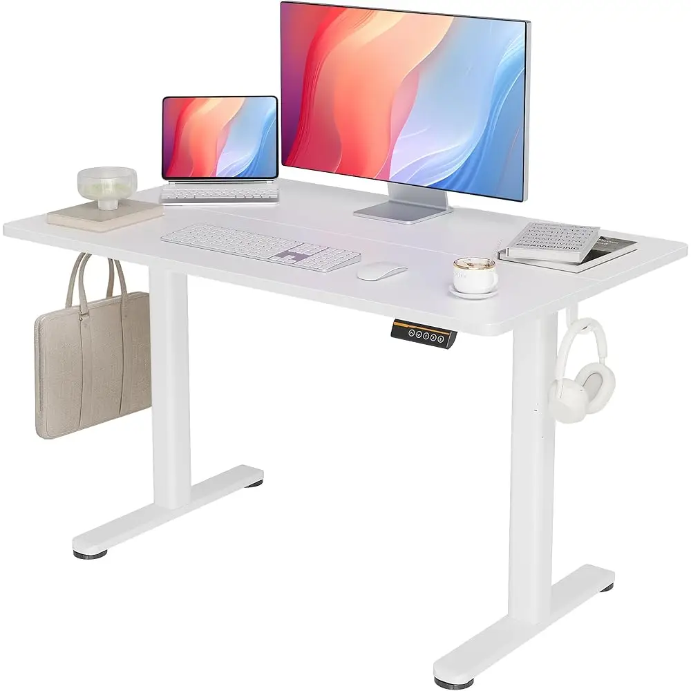 Standing Desk With Adjustable Height, 48X24 H Electric Stand Up Desk For Home Office, Studio, Computer Workstation, White 
Standing Desk With Adjustable Height, 48X24 H Electric Stand Up Desk For Home Office, Studio, Computer Workstation, White