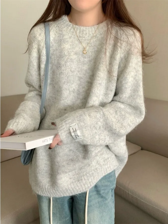 Loose Knitted Sweater Women's oulder Insertion Long Sve Soft Faux Camere Autumn Winter Comfortable round Ne Top
Loose Knitted Sweater Women's oulder Insertion Long Sve Soft Faux Camere Autumn Winter Comfortable round Ne Top