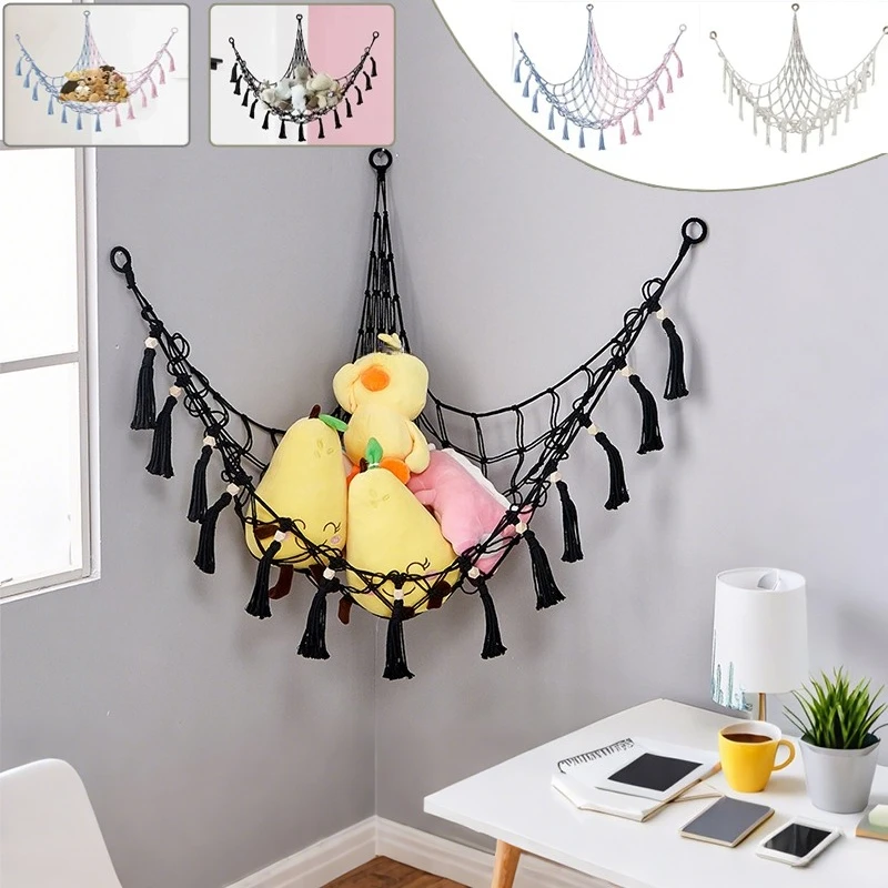 Black Bohemian Plush Animal Net Nursery Space Saving Mesh Storage Handwoven Toy Hammock Mesh Accessories Lelujen Säilytys 접이식 그물
Black Bohemian Plush Animal Net Nursery Space Saving Mesh Storage Handwoven Toy Hammock Mesh Accessories Lelujen Säilytys 접이식 그물