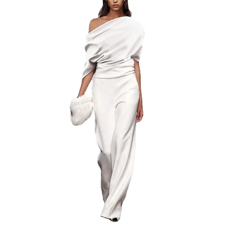 2024 New Spring One Line Neck Loose Fashion Casual Women's Solid Color Temperament Commuter Long Jumpsuit
2024 New Spring One Line Neck Loose Fashion Casual Women's Solid Color Temperament Commuter Long Jumpsuit