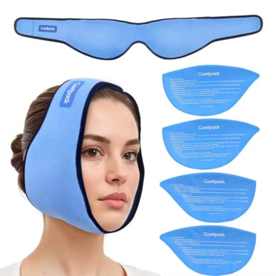 Face Ice Pack Wrap for TMJ Relief with 4 Reusable Hot Cold Gel Packs, Wisdom Teeth Ice Pack Head Wrap for Tonsillectomy, Tooth
Face Ice Pack Wrap for TMJ Relief with 4 Reusable Hot Cold Gel Packs, Wisdom Teeth Ice Pack Head Wrap for Tonsillectomy, Tooth