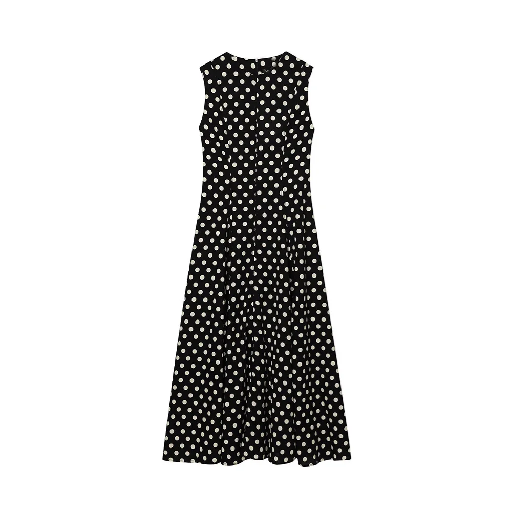 UNIZERA women's polka dot MIDI dress with round neck and sleeveless decoration for spring and summer new women's clothing
UNIZERA women's polka dot MIDI dress with round neck and sleeveless decoration for spring and summer new women's clothing
