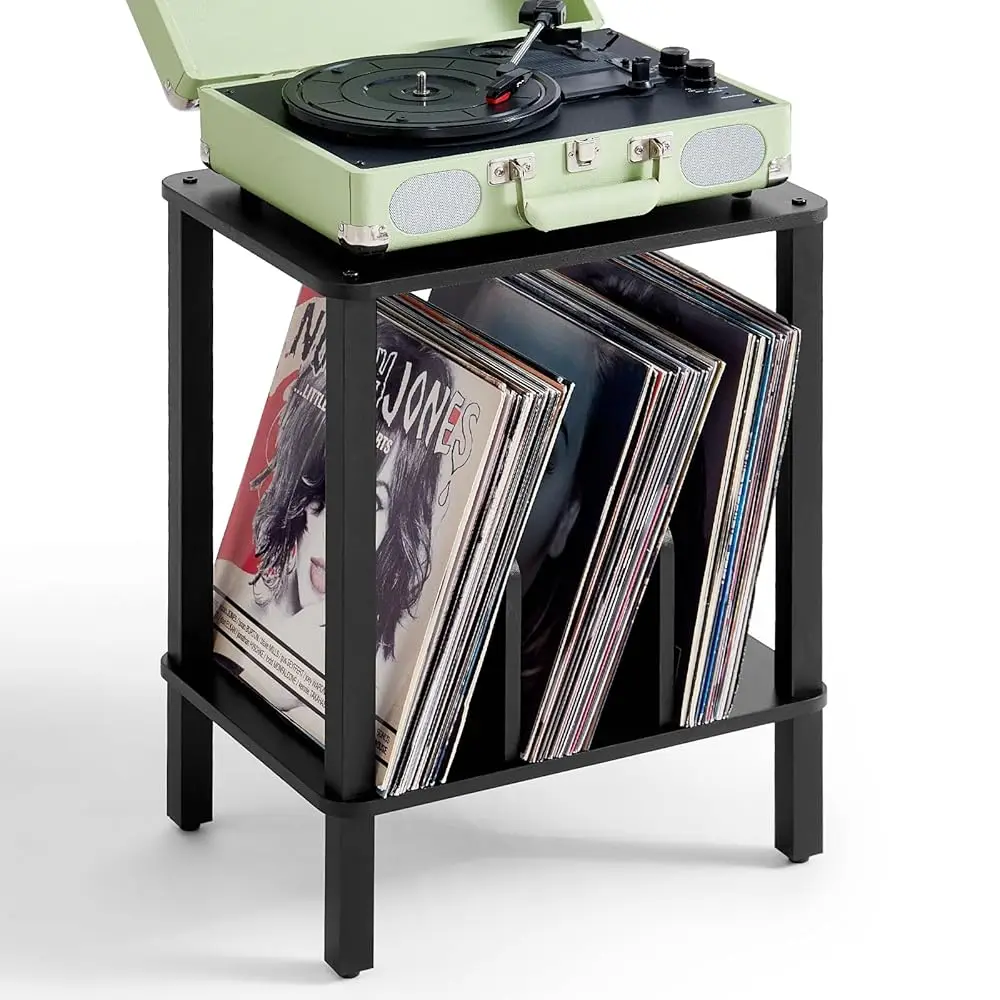 2-Tier Record Player Stand With Vinyl Record Storage Up To 100 Albums, Bedroom Record Holder And Multi-Functional End Table For
2-Tier Record Player Stand With Vinyl Record Storage Up To 100 Albums, Bedroom Record Holder And Multi-Functional End Table For