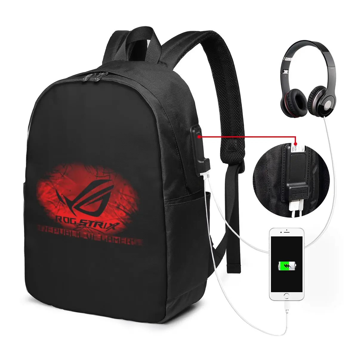 Rog Strix Asus Black And Red Backpack Travel Notebook Bag Computer College Student School Bag Laptop Shoulder Bags for Men Women
Rog Strix Asus Black And Red Backpack Travel Notebook Bag Computer College Student School Bag Laptop Shoulder Bags for Men Women