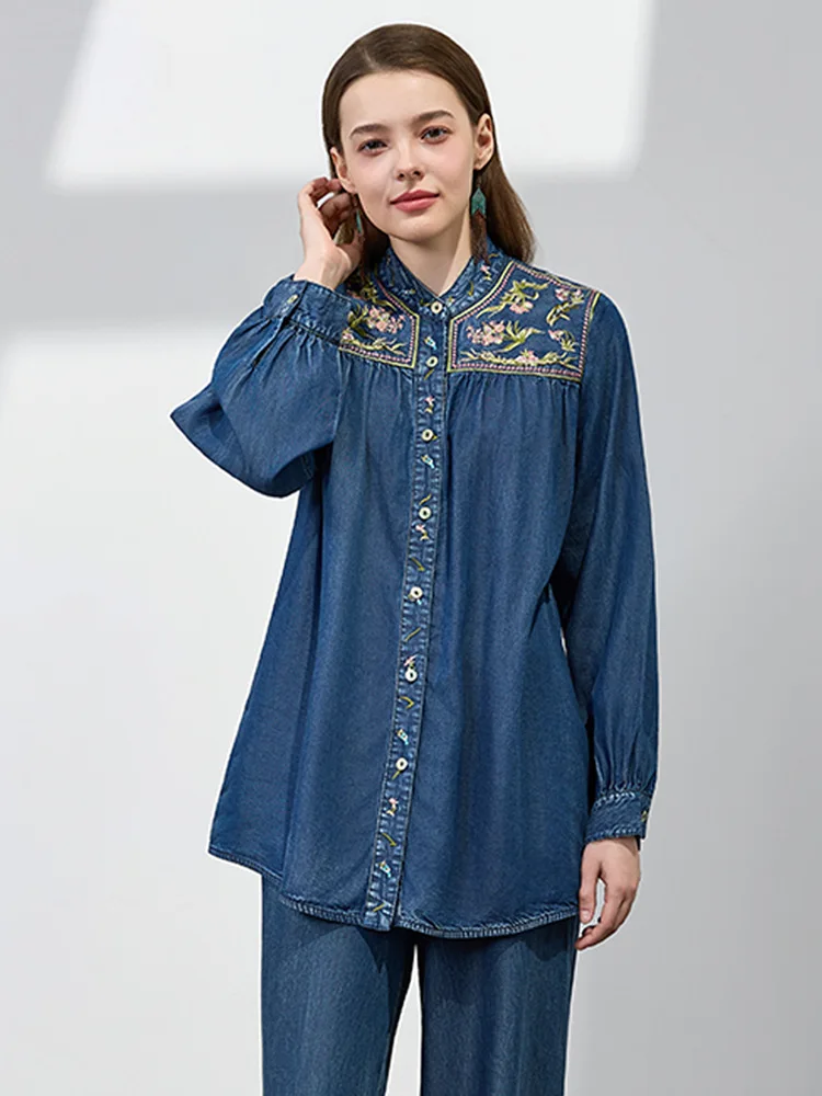 TIYIHAILEY Cotton Denim Women Full Sleeve Blouses Topsd Vintage Single Breasted Embroidery Shirts 2025 Spring Fashion Chinese
TIYIHAILEY Cotton Denim Women Full Sleeve Blouses Topsd Vintage Single Breasted Embroidery Shirts 2025 Spring Fashion Chinese