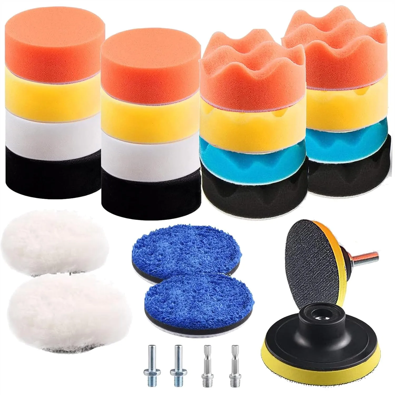 26 Pcs Car Foam Polishing Buffing Kit 3 Inch Polishing Pads With Drill Adapter And Suction Cup For Cleaning Waxing And Glazing
26 Pcs Car Foam Polishing Buffing Kit 3 Inch Polishing Pads With Drill Adapter And Suction Cup For Cleaning Waxing And Glazing