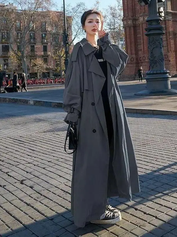 Korean Style Women's Long Coat 2025 Fashion Casual Loose Fit Polyester Fabric Single Button Closure Pure Color High Waist Size
Korean Style Women's Long Coat 2025 Fashion Casual Loose Fit Polyester Fabric Single Button Closure Pure Color High Waist Size