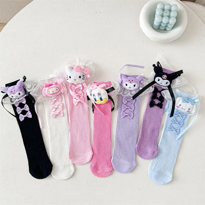 Sanrio Hello Kitty Kuromi My melody мультфильм каваи ins длинные носки-трубочки кукольные женские носки с бантом универсальные модные носки средней длины подарок 
Sanrio Hello Kitty Kuromi My melody мультфильм каваи ins длинные носки-трубочки кукольные женские носки с бантом универсальные модные носки средней длины подарок