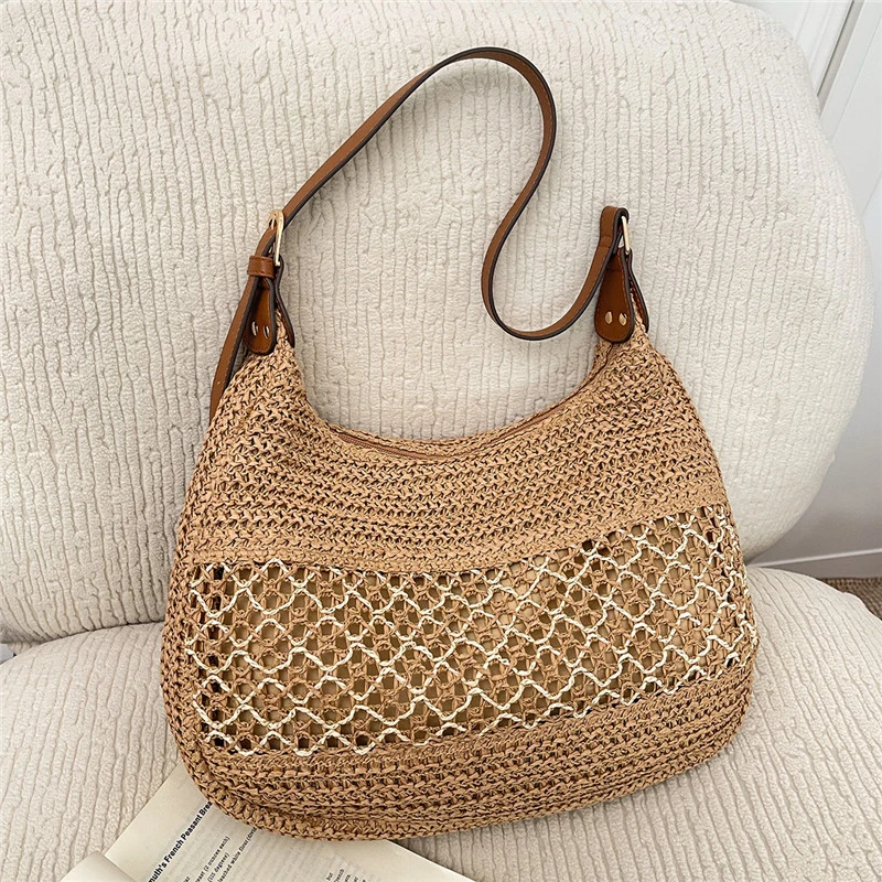 Пляжные сумки из соломки для женщин, плетеная пляжная сумка-тоут, новинка 2026 года, летняя богемная сумка через плечо, модная женская сумка-багет, большая вместимость
Пляжные сумки из соломки для женщин, плетеная пляжная сумка-тоут, новинка 2026 года, летняя богемная сумка через плечо, модная женская сумка-багет, большая вместимость