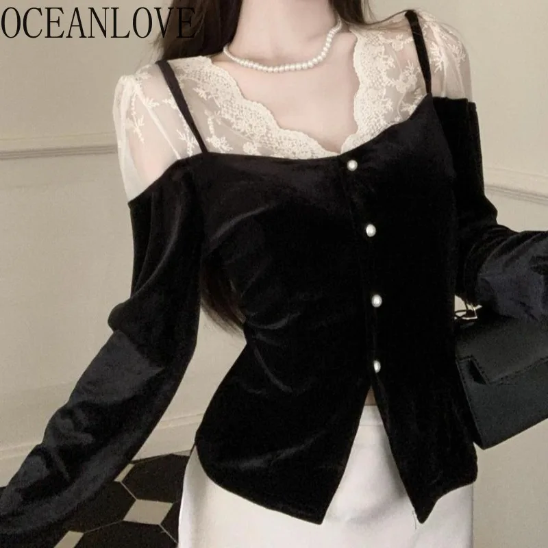 OCEANLOVE Shirts&blouses Women Tops Velvet Fake 2 Pieces Autumn Winter Blusas Mujer Retro Korean Fashion Elegant Camisas
OCEANLOVE Shirts&blouses Women Tops Velvet Fake 2 Pieces Autumn Winter Blusas Mujer Retro Korean Fashion Elegant Camisas