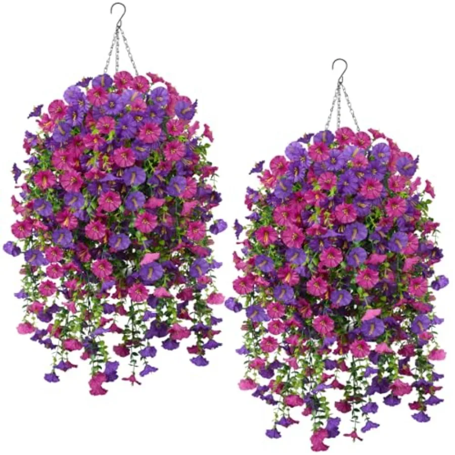 12PCS Artificial Hanging Plants Outdoors 2 Packs Fake Hanging Baskets with Fake Petunias Outdoor Flowers Artificial for Porch B
12PCS Artificial Hanging Plants Outdoors 2 Packs Fake Hanging Baskets with Fake Petunias Outdoor Flowers Artificial for Porch B