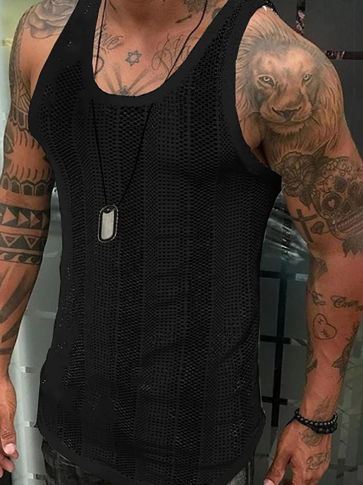 Men Sleeveless O Neck Black Tank Tops Loose Casual Basic Solid Male Sweater Vest Hollow Out Pullovers Top Clothes Dropshipping
Men Sleeveless O Neck Black Tank Tops Loose Casual Basic Solid Male Sweater Vest Hollow Out Pullovers Top Clothes Dropshipping