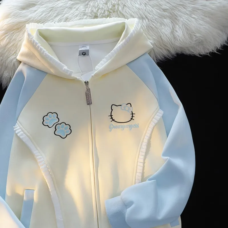 Женская толстовка Sanrio с милым рисунком Hello Kitty, уникальный дизайн, новая трендовая свободная повседневная куртка на молнии в японском стиле, нишевая кавайная Толстовка
Женская толстовка Sanrio с милым рисунком Hello Kitty, уникальный дизайн, новая трендовая свободная повседневная куртка на молнии в японском стиле, нишевая кавайная Толстовка