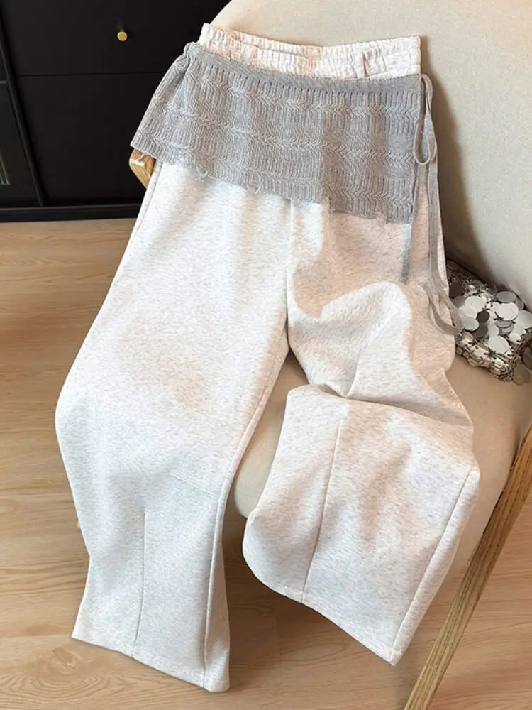 Fake two piece fart curtain layered wide leg pants women spring high waist casual loose straight leg curved knife pants
Fake two piece fart curtain layered wide leg pants women spring high waist casual loose straight leg curved knife pants