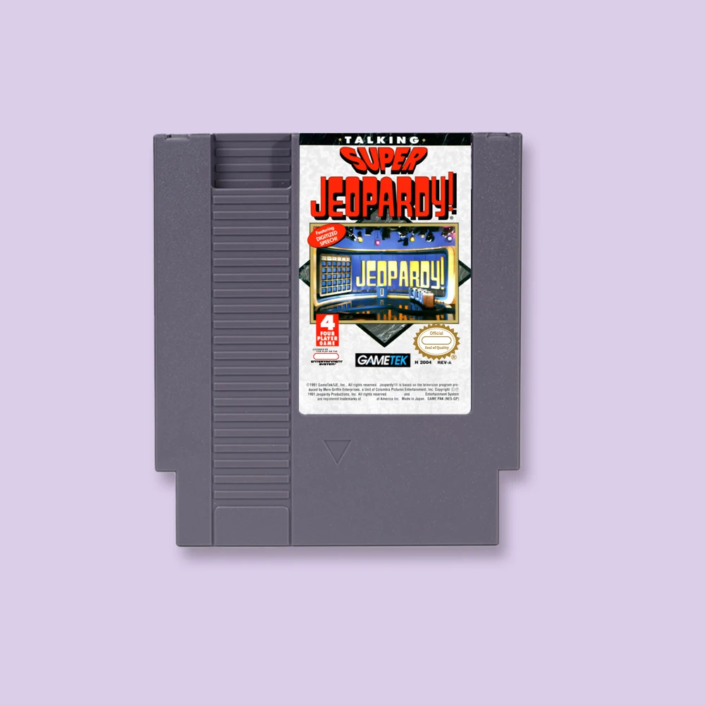 Super Jeopardy! Game Cartridge Action Game For NES 8Bit 72PIN Consoles Game Card
Super Jeopardy! Game Cartridge Action Game For NES 8Bit 72PIN Consoles Game Card