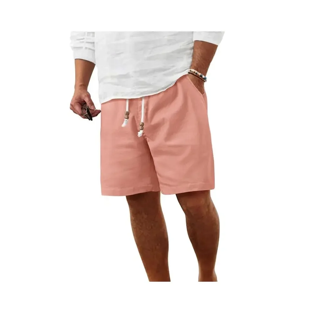 Men's Cotton Linen Shorts Casual Elastic Waist Drawstring Lightweight Summer Vacation Beach Shorts with Pockets
Men's Cotton Linen Shorts Casual Elastic Waist Drawstring Lightweight Summer Vacation Beach Shorts with Pockets