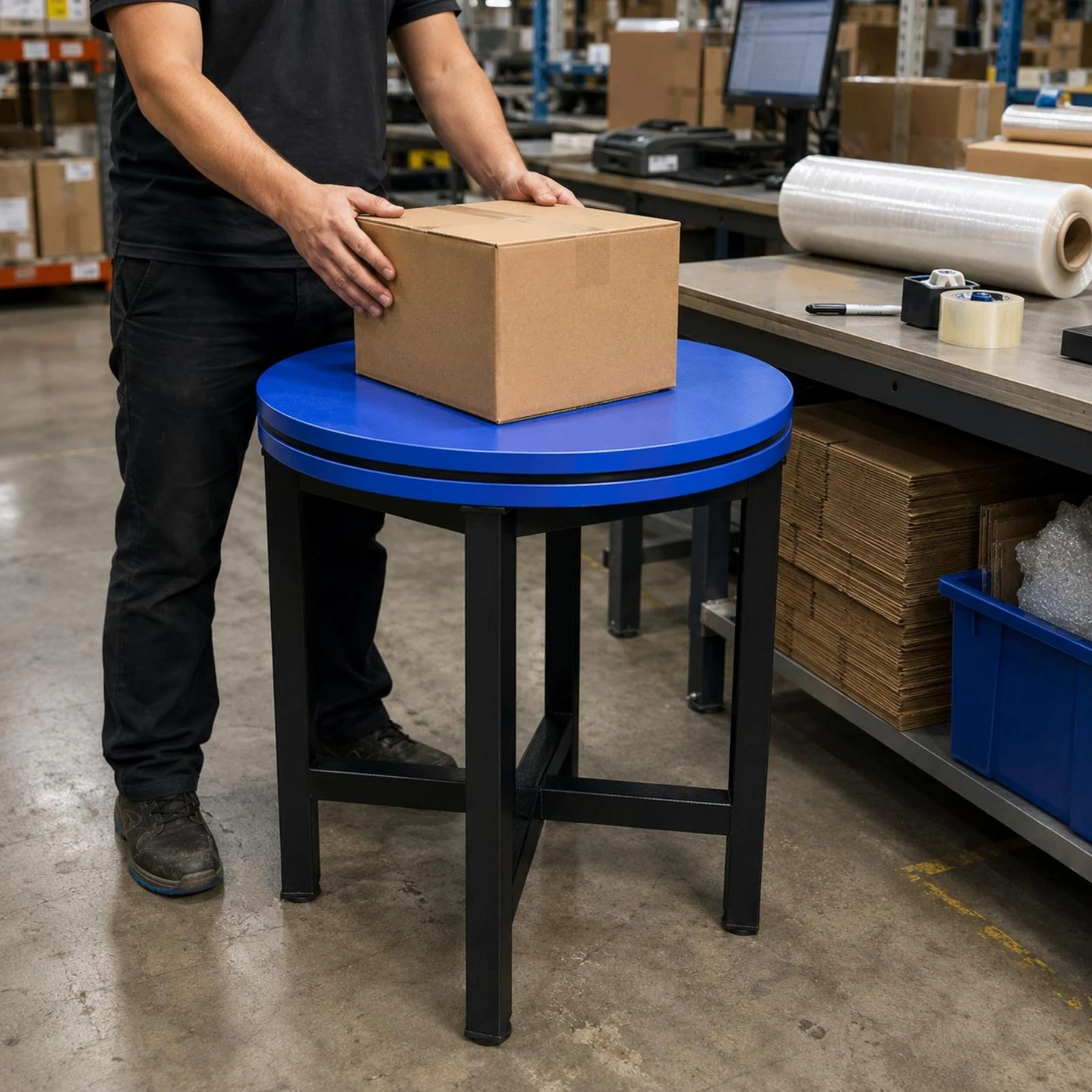 Rotating Packing Turntable Round Top Detachable Bracket Turntable Foldable Packing Stand Cross-Braced
Rotating Packing Turntable Round Top Detachable Bracket Turntable Foldable Packing Stand Cross-Braced