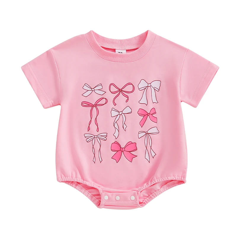 Newborn Baby Girl Bubble Romper Bow Print Short Sleeve T Shirt Romper Bodysuit Infant Summer Outfit
Newborn Baby Girl Bubble Romper Bow Print Short Sleeve T Shirt Romper Bodysuit Infant Summer Outfit