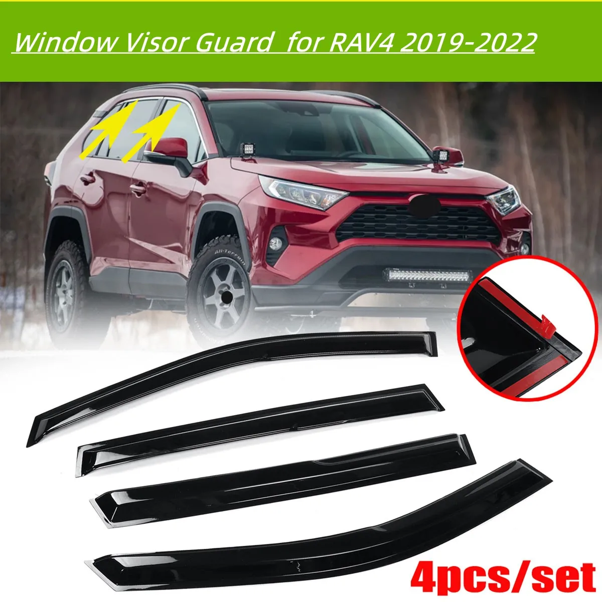 New Set Black Car Side Window Visor Guard Vent Rain Guard Door Visor Cover Trim for Toyota for RAV4 2006-2022 Awnings Shelters
New Set Black Car Side Window Visor Guard Vent Rain Guard Door Visor Cover Trim for Toyota for RAV4 2006-2022 Awnings Shelters