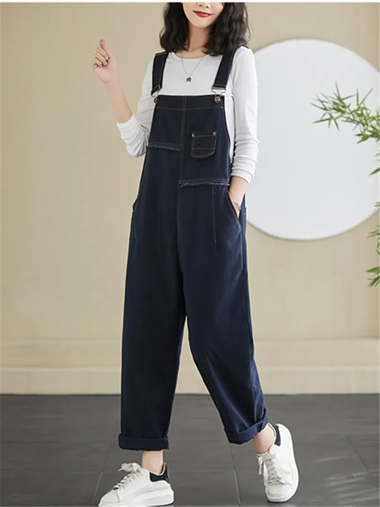 Denim Overalls Women Spring Autumn Loose Large Size Retro Tooling Suspenders Jumpsuit Slimming Harem Long Pants Ropa De Mujer
Denim Overalls Women Spring Autumn Loose Large Size Retro Tooling Suspenders Jumpsuit Slimming Harem Long Pants Ropa De Mujer