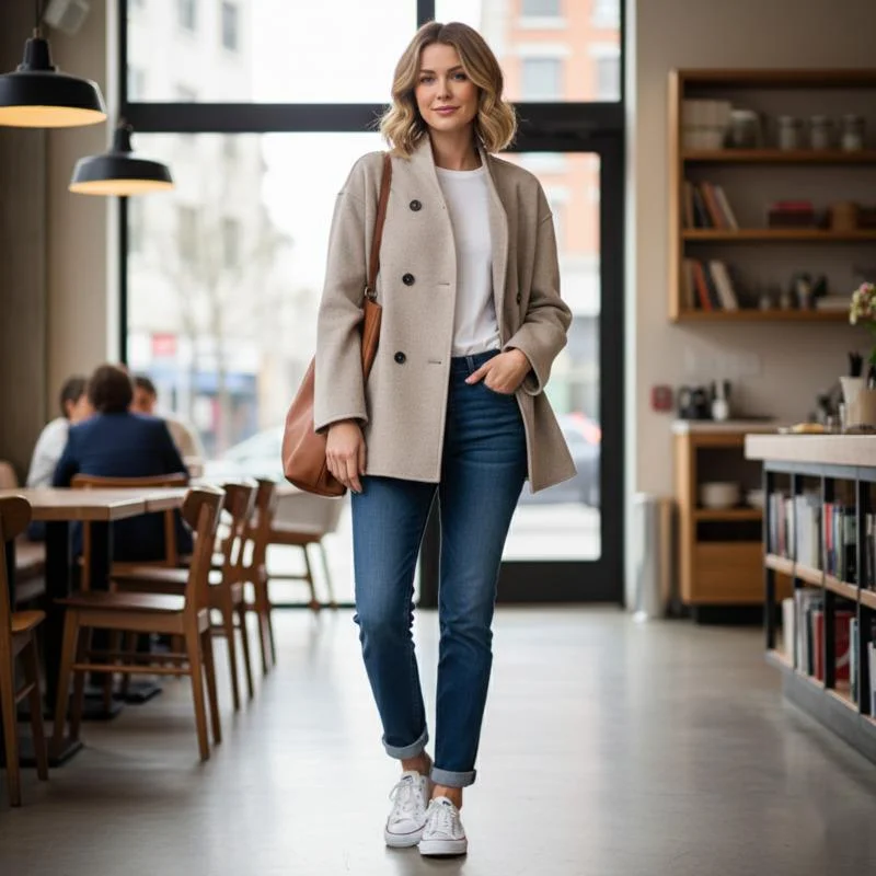 Chic Women’s Woolen Short Coat With Warm Soft Fabric Stand Neck Design Suitable For Autumn Winter Daily Outfits Outerwear Style
Chic Women’s Woolen Short Coat With Warm Soft Fabric Stand Neck Design Suitable For Autumn Winter Daily Outfits Outerwear Style