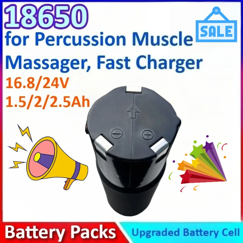New 1.5/2/2.5Ah 16.8/24V 18650 Massage Gun Battery Pack 6/4 Cells Li-ion with BMS for Percussion Muscle Massager, Fast Charger
New 1.5/2/2.5Ah 16.8/24V 18650 Massage Gun Battery Pack 6/4 Cells Li-ion with BMS for Percussion Muscle Massager, Fast Charger