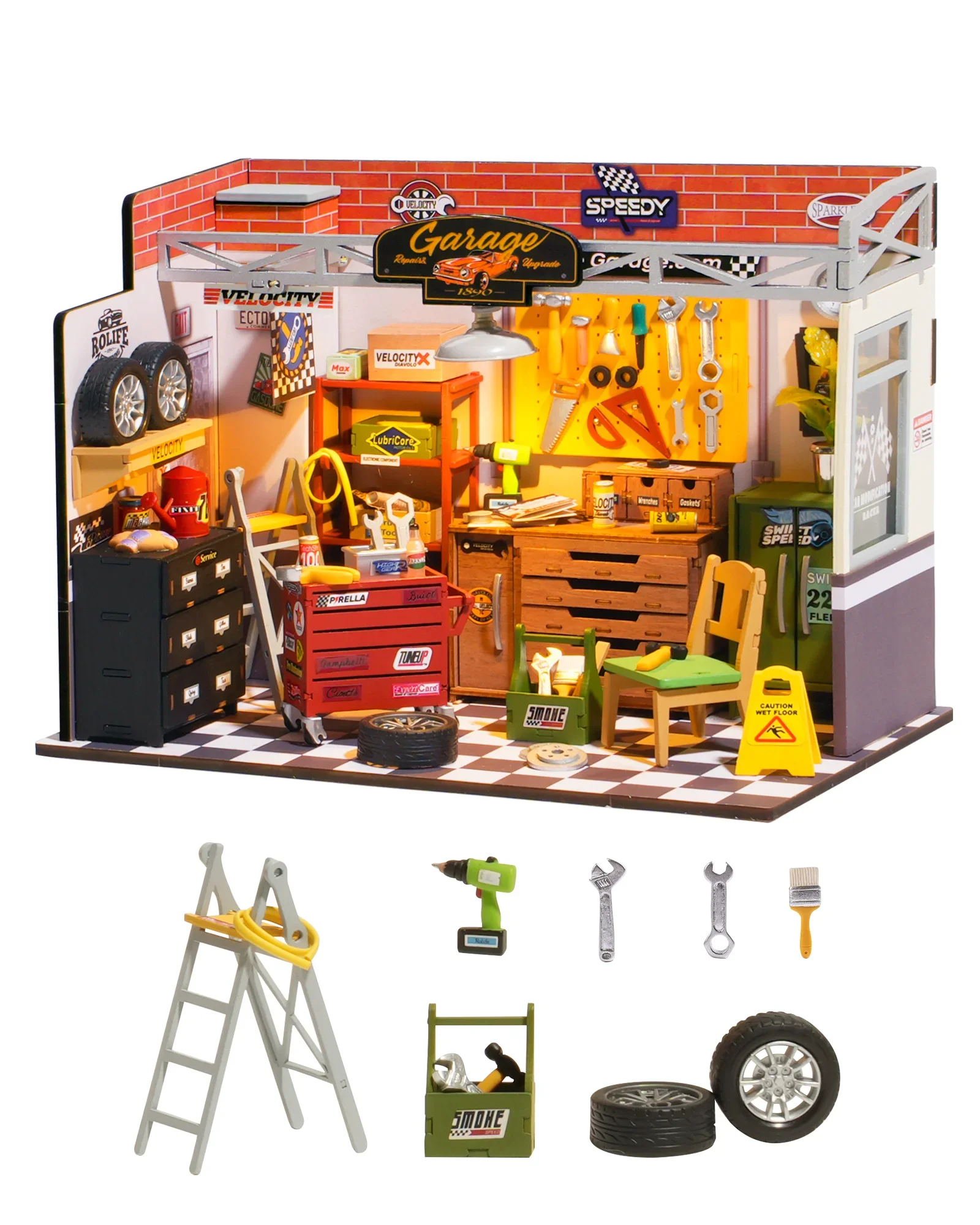 Robotime DIY Miniature House Kit Mini Dollhouse Garage Workshop Tiny House Making Kit with LED Light Decorative for Children
Robotime DIY Miniature House Kit Mini Dollhouse Garage Workshop Tiny House Making Kit with LED Light Decorative for Children