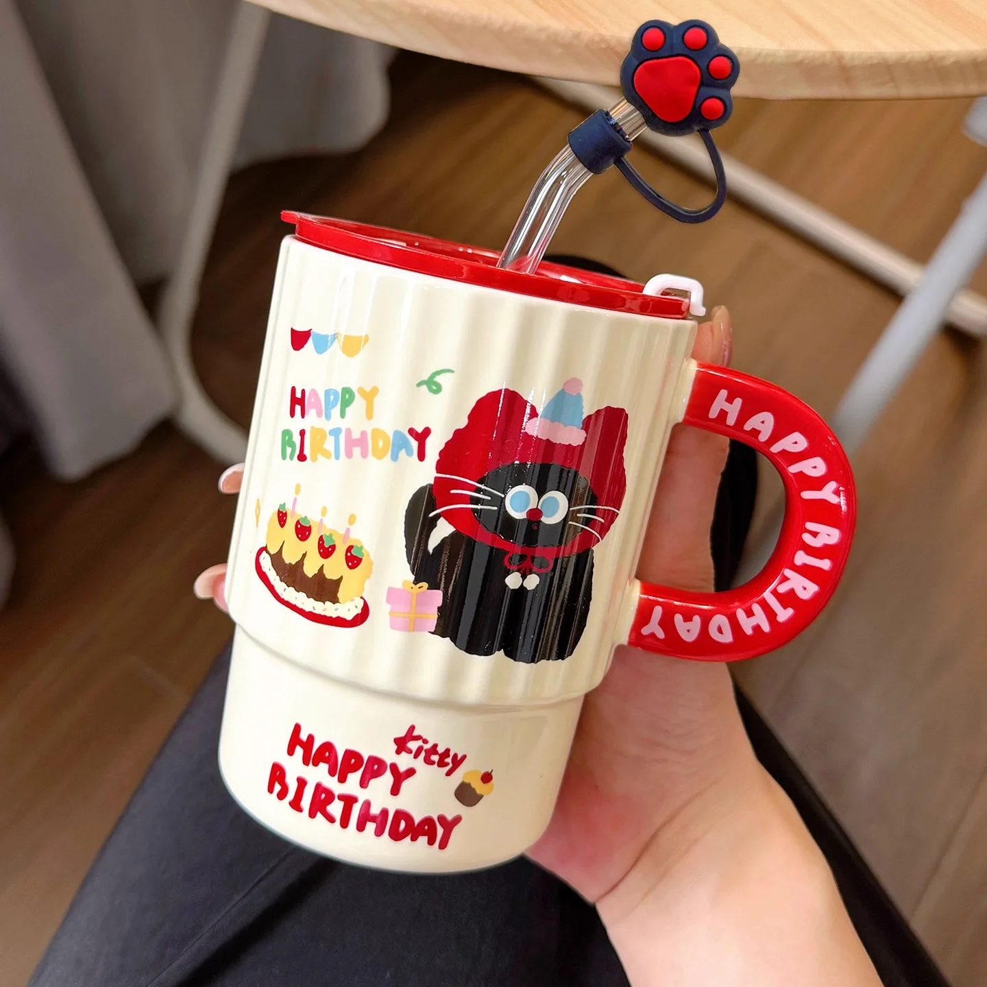 Large Capaci Cerc Mugs with Sts for Women Office Coffee Breakfast Cup Cute Home Use Water Cups with Lids
Large Capaci Cerc Mugs with Sts for Women Office Coffee Breakfast Cup Cute Home Use Water Cups with Lids