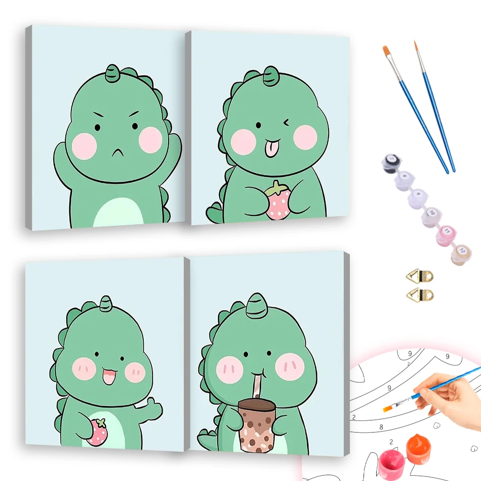 RUOPOTY Oil Painting By Numbers 20x20cm ready Frame For Beginner Simple Cute Cartoon Dinosaur Home Decoration Handmade Art Set
RUOPOTY Oil Painting By Numbers 20x20cm ready Frame For Beginner Simple Cute Cartoon Dinosaur Home Decoration Handmade Art Set