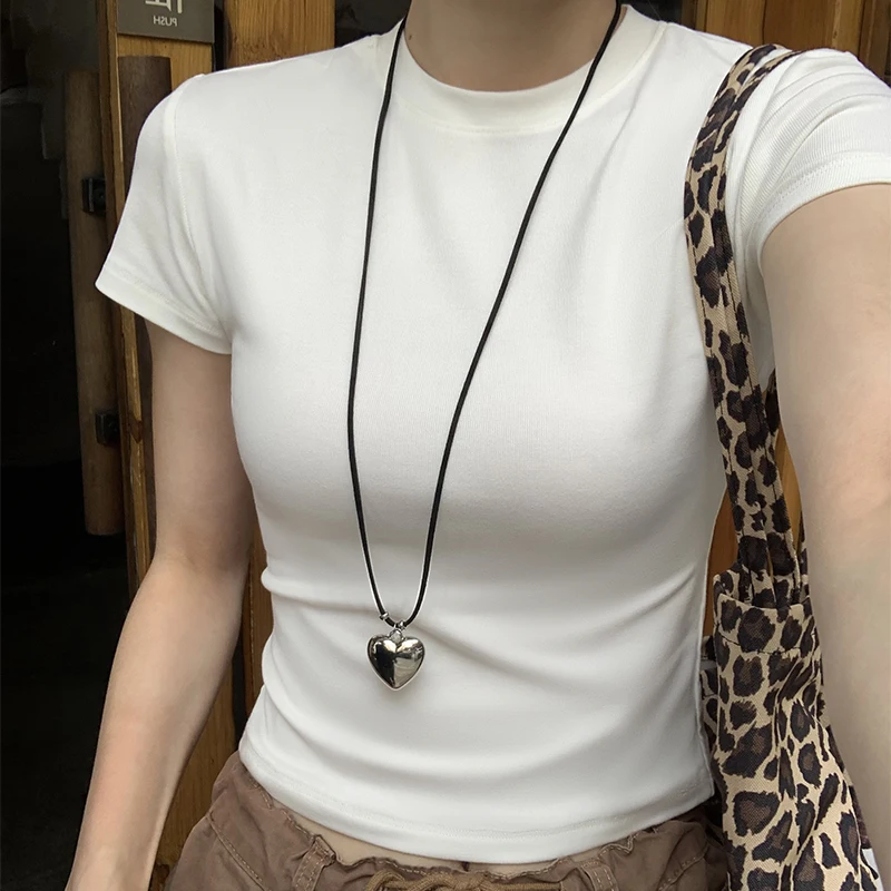 Bottom T-shirt Women Short Sleeve Short Tight Inner Tops Summer Positive Shoulder Threaded Knit Stretch Breathable
Bottom T-shirt Women Short Sleeve Short Tight Inner Tops Summer Positive Shoulder Threaded Knit Stretch Breathable