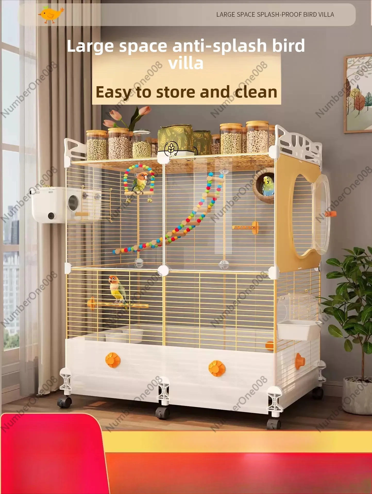 Three-Layer Large Bird Cage Parrot Cage Indoor White Yellow Splash-Proof Spacious Pet Home for Parakeets Cockatiels
Three-Layer Large Bird Cage Parrot Cage Indoor White Yellow Splash-Proof Spacious Pet Home for Parakeets Cockatiels