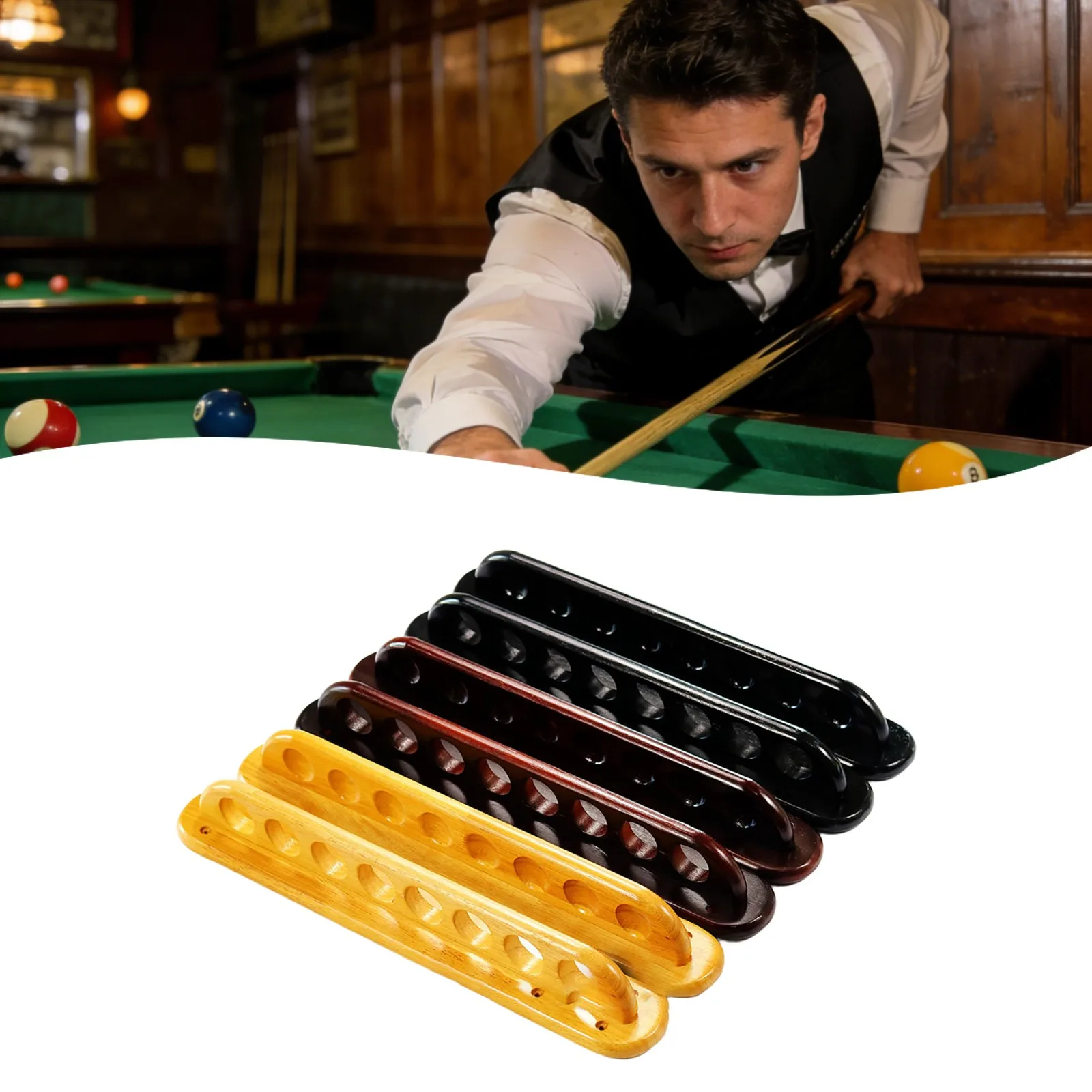Wooden Billiard Pool Storage Stand Billiard Cue Rack Wall Mount Holder Hardwood Rack For Holding 8 Pool Cue Billiard Accessories
Wooden Billiard Pool Storage Stand Billiard Cue Rack Wall Mount Holder Hardwood Rack For Holding 8 Pool Cue Billiard Accessories