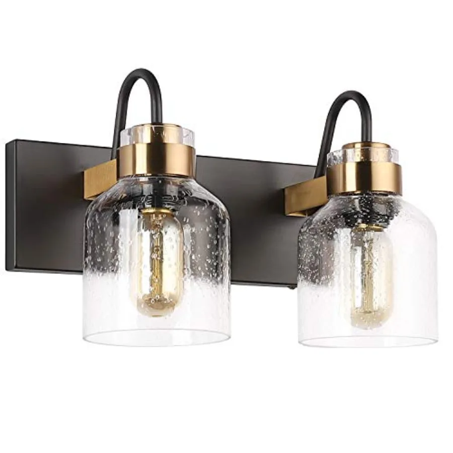 2 Light Bathroom Vanity Fixtures Black and Gold Farmhouse Bathroom Lights Fixture Over Mirror Bath Wall Sconce Lighting
2 Light Bathroom Vanity Fixtures Black and Gold Farmhouse Bathroom Lights Fixture Over Mirror Bath Wall Sconce Lighting