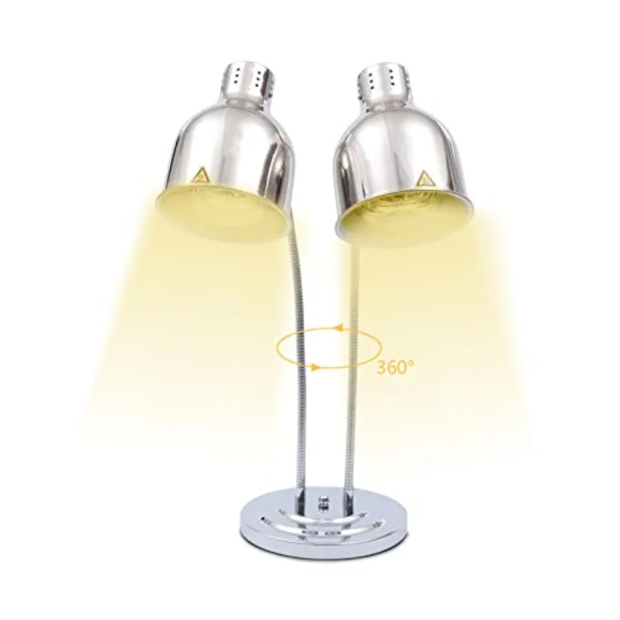 Commercial food warmer lamp with 2 bulbs for buffet, fast food, bakery, catering: stainless steel, silver, heat retention and a
Commercial food warmer lamp with 2 bulbs for buffet, fast food, bakery, catering: stainless steel, silver, heat retention and a