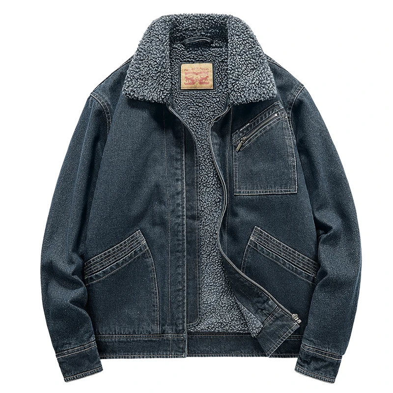 Men's Winter Denim Shirt Jacket, Heavy Duty Cotton Fabric with Western Collar, Rugged Workwear Style
Men's Winter Denim Shirt Jacket, Heavy Duty Cotton Fabric with Western Collar, Rugged Workwear Style