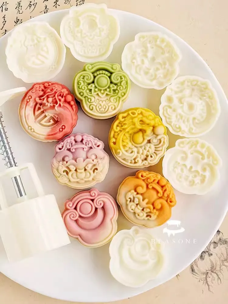 8Pcs/Set 75g Wishes Mooncake Mold Dragon Phoenix Unicorn Ruyi Chinese Traditions Cookie Stamp Creative Mung Bean Cake Decoration
8Pcs/Set 75g Wishes Mooncake Mold Dragon Phoenix Unicorn Ruyi Chinese Traditions Cookie Stamp Creative Mung Bean Cake Decoration