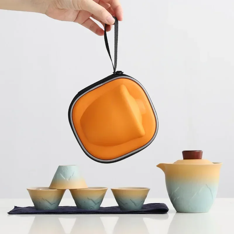 Four Cups In A Pot Outdoors Tea Cups Set Chinese Ceramic Portable Travel Storage Bag Tea Pot
Four Cups In A Pot Outdoors Tea Cups Set Chinese Ceramic Portable Travel Storage Bag Tea Pot