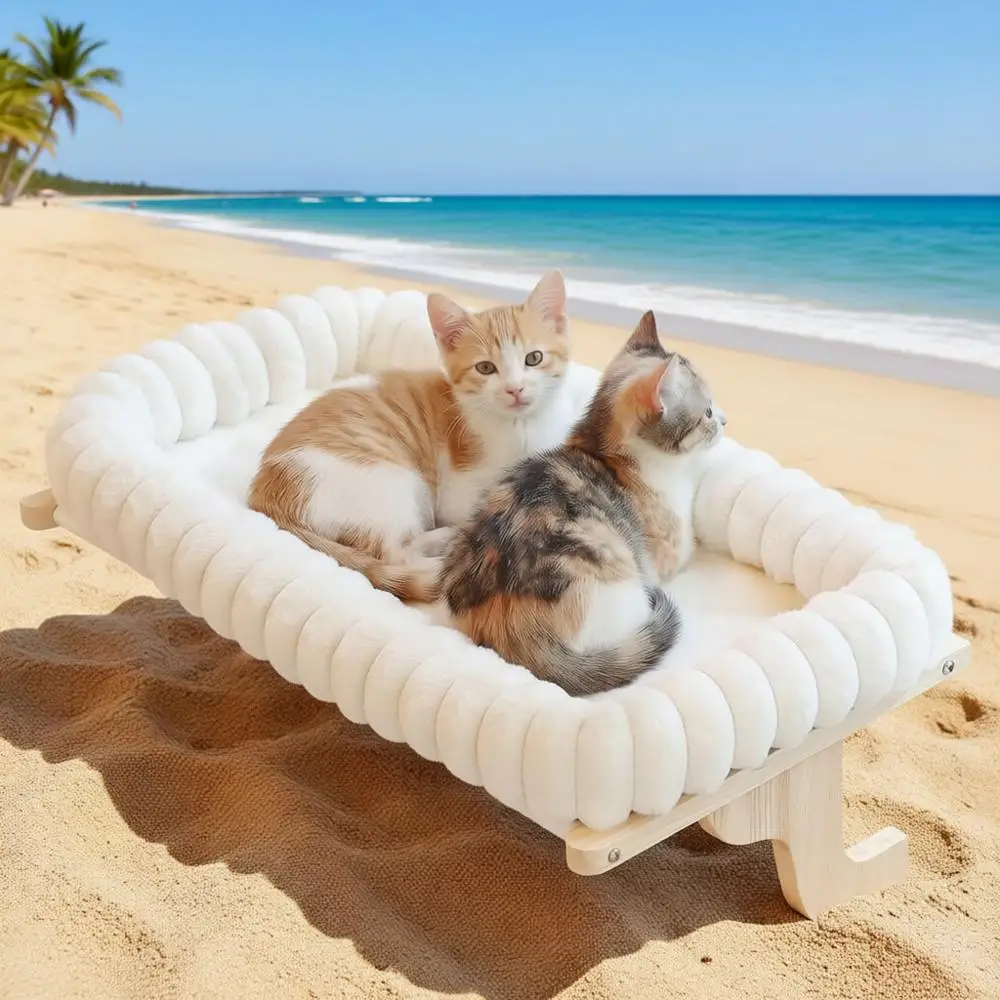 Large Solid Hardwood Cat Window Perch with 4-Sided Bolster - Natural Wood & White Bed, Ideal for Window Sill or Seat
Large Solid Hardwood Cat Window Perch with 4-Sided Bolster - Natural Wood & White Bed, Ideal for Window Sill or Seat