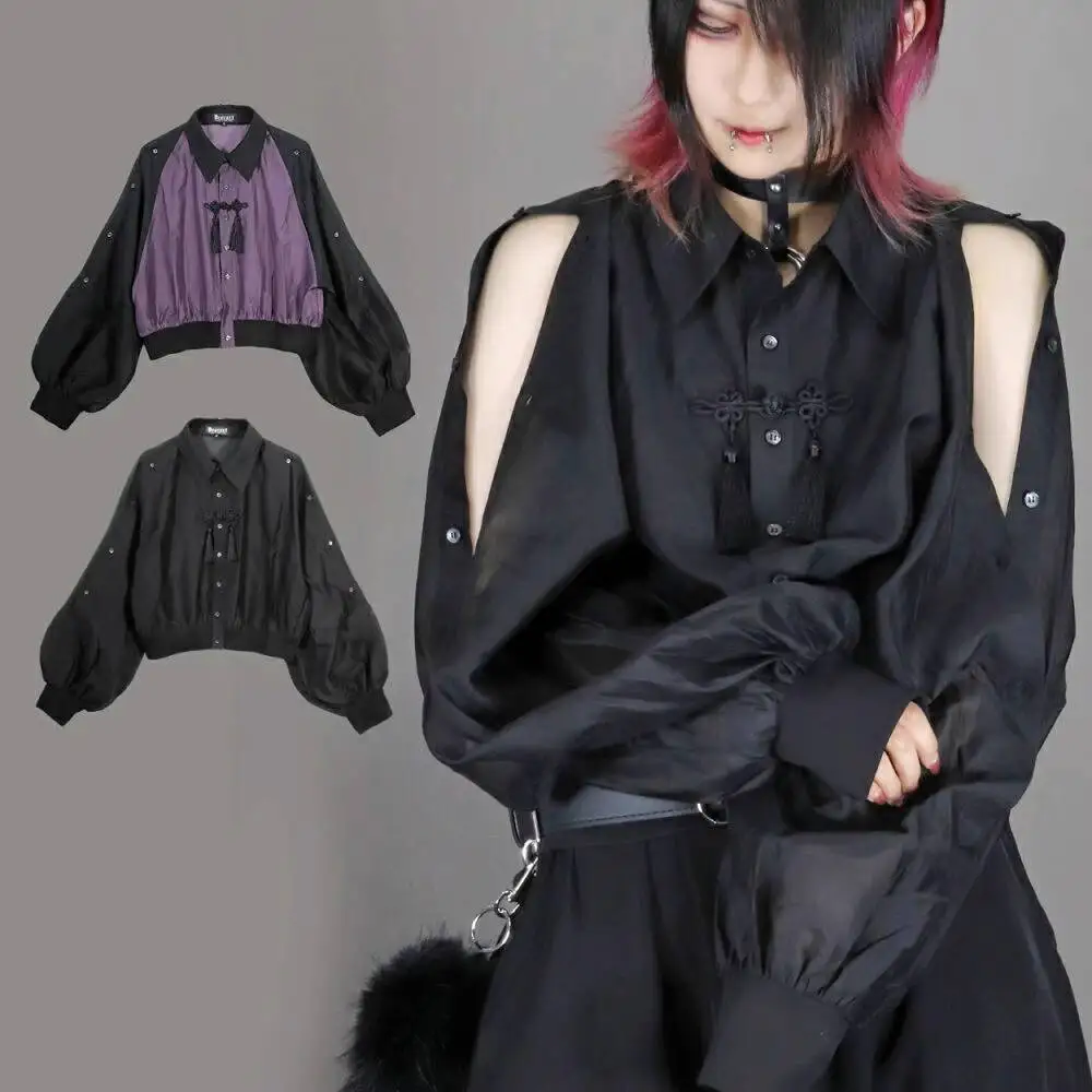 Punk Blouse Women's New Gothic Patchwork Coat Spring Autumn Niche Design Loose Slim Fit Fashion Shirt Jacket
Punk Blouse Women's New Gothic Patchwork Coat Spring Autumn Niche Design Loose Slim Fit Fashion Shirt Jacket